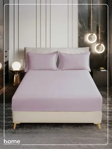 طقم شرشف مطاط 3 قطع كوين 150×200 سم ليلك