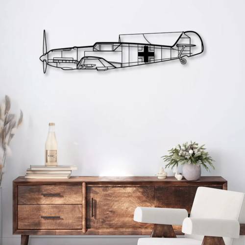 ديكور جداري معدني بزينة طائرة ميسرشميت Bf 109