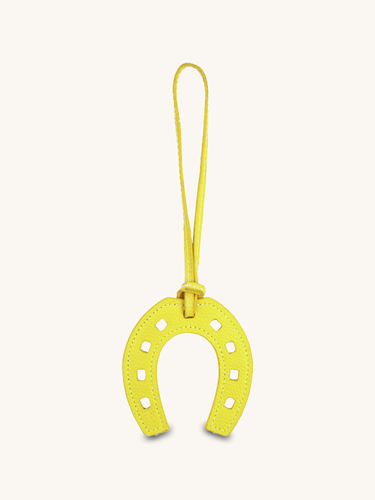 Yellow Horseshoe Leather Charm