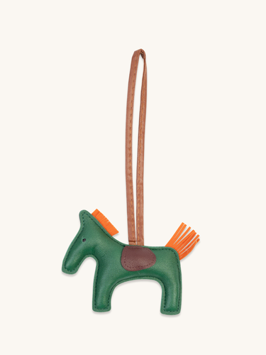 Emerald Green Horse Leather Charm