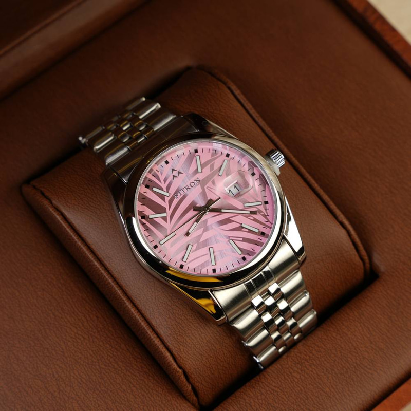 Fitron Pink Leaf Elegance Watch