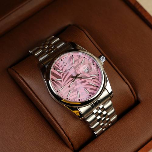 Fitron Pink Leaf Elegance Watch