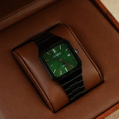 Casio Green Textured Square Watch
