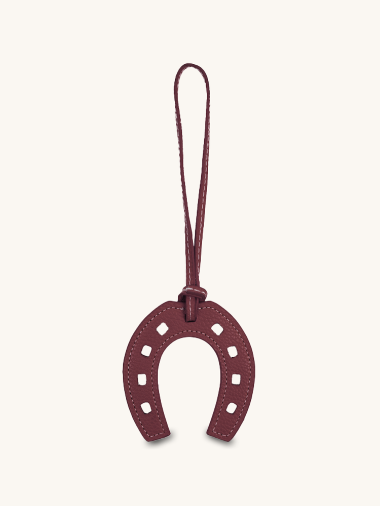 Burgandy Horseshoe Leather Charm