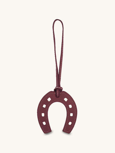 Burgandy Horseshoe Leather Charm