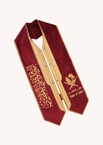  وشاح البشت القطري - عنابي 