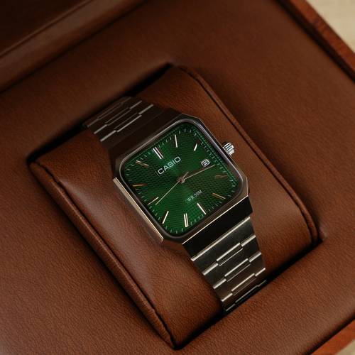 Casio Green Textured Square Watch