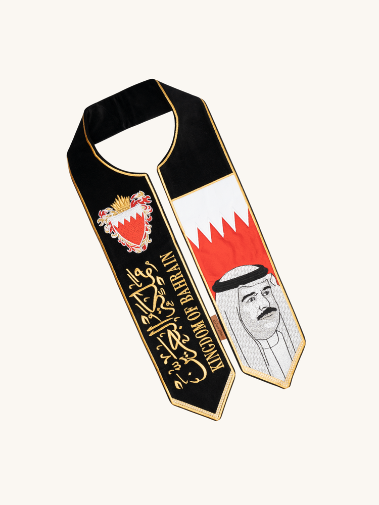 Kingdom of Bahrain flag scarf for children - black
