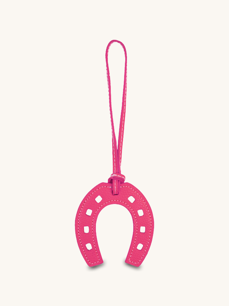 Pink Horseshoe Leather Charm