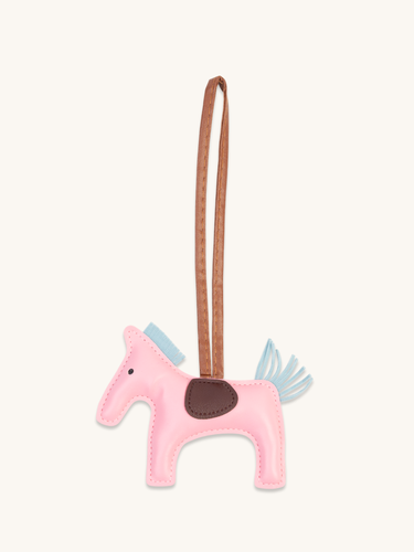 Soft Rosé Horse Leather Charm