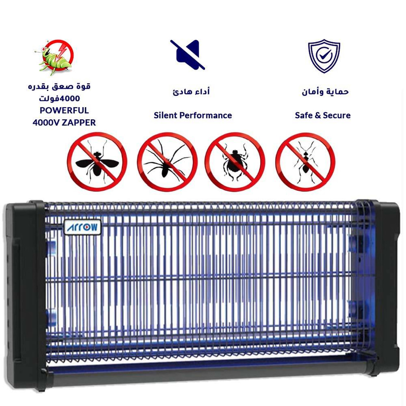 صاعق أرو للبعوض 18 واط، أنبوب LED، صديق للبيئة، آمن وفعال، ضوء زخرفي أنيق | موديل RO-40IKTG