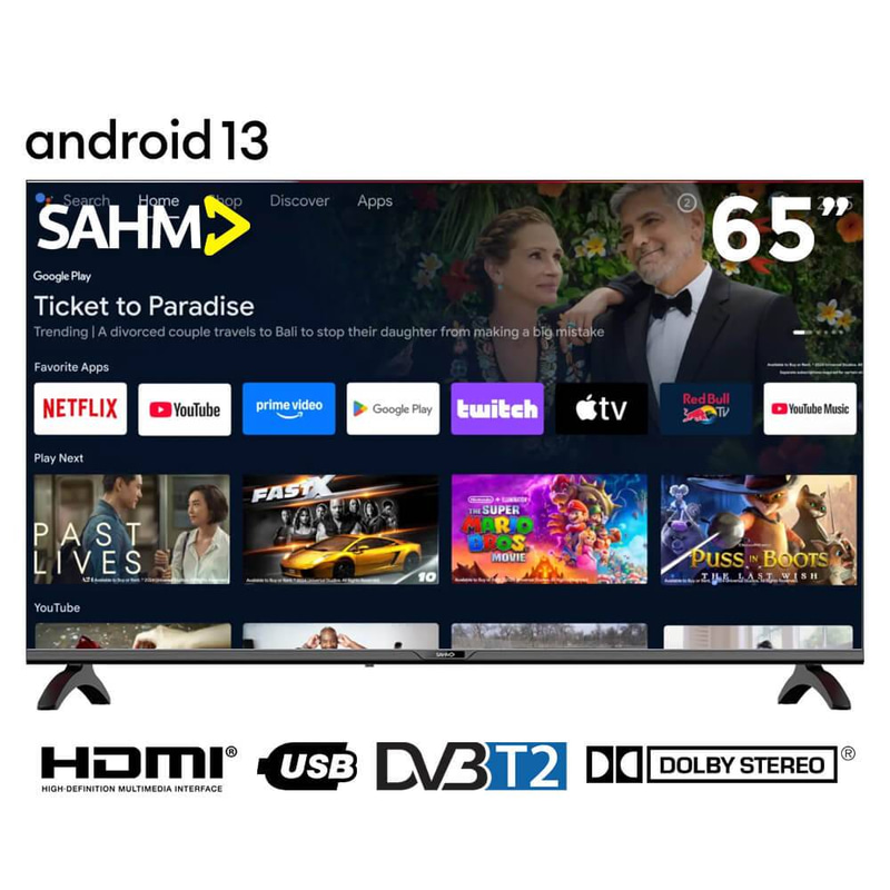 تلفزيون ذكي 65 بوصة 4K UHD – نظام أندرويد 13 – سهم | SHM-65LPS