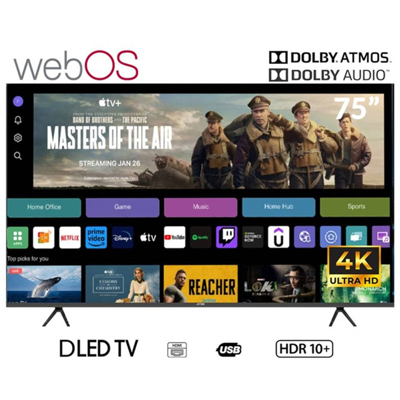 تلفزيون ذكي أركيو 75 بوصة 4K UHD – نضام تشغيل ويب أو أس – دولبي أتموس | RO-75LPW 