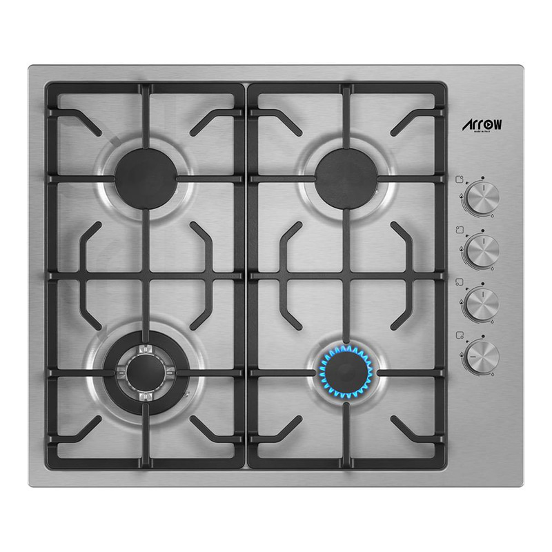 ARROW 60cm Built-In Gas Hob with Cast Iron Pan Supports | RO-HG64HDK