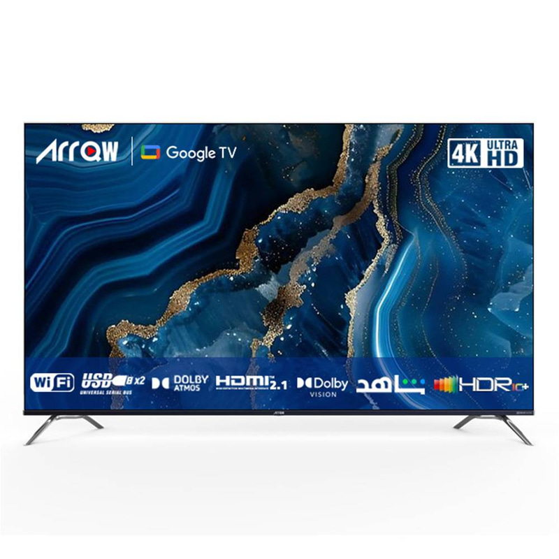 تلفزيون ذكي 75 بوصة Arrqw – دقة 4K UHD، تصميم بلا إطار، أندرويد 11 | RO-75LCS-11