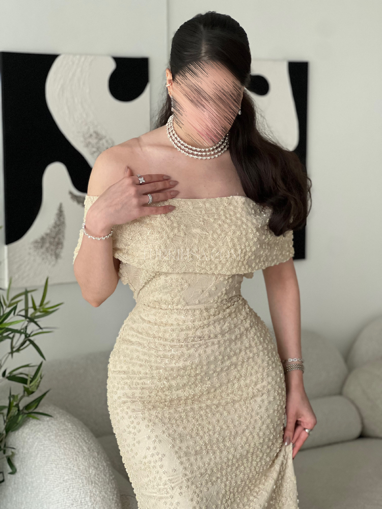 فستان سهرة بيج 0284