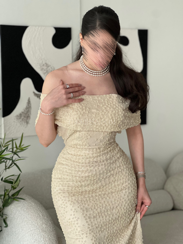 فستان سهرة بيج 0284