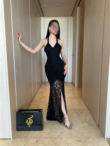 فستان أسود دانتيل 0463