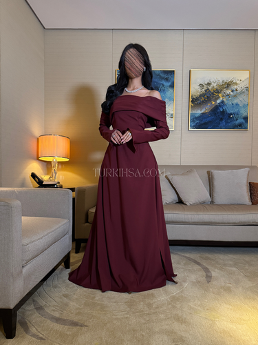 فستان تفته برغندي 0275