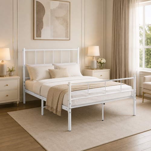 سرير حديد مقاس 120*190 WHITE 3924