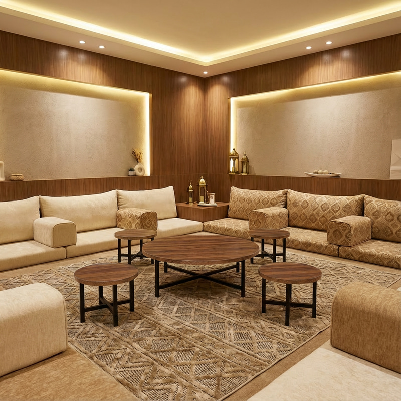 طقم طاولات أرضية بتصميم عصري - 5 قطع