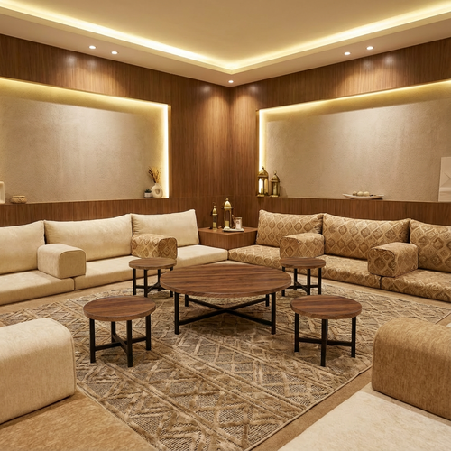 طقم طاولات أرضية بتصميم عصري - 5 قطع