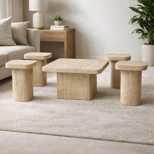 طقم طاولات مجلس خشب (XS-2/BEIGE) بتصميم عصري وأنيق
