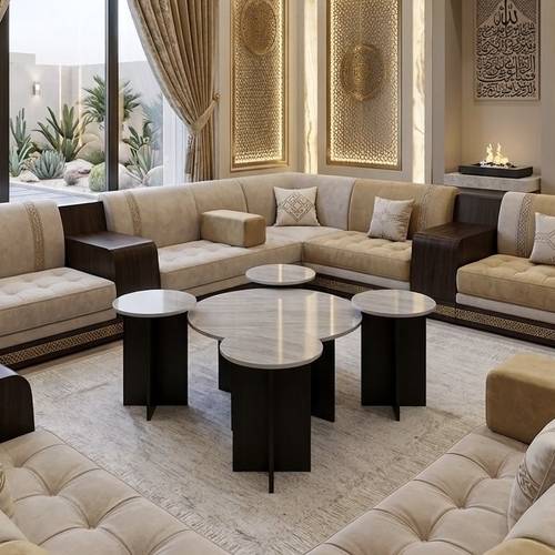طقم طاولات قهوة مودرن بتصميم مميز (4+1)