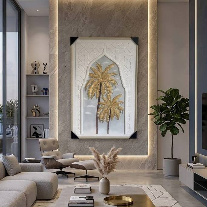 لوحة جدارية فاخرة – إطار خشب طبيعي (120×80 سم)