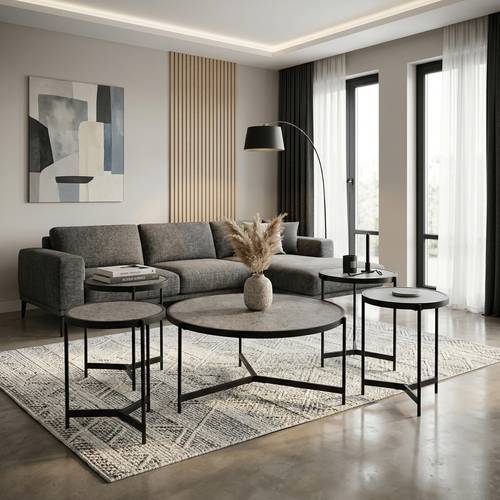 طقم طاولات 4+1 خشب  - لمسة عصرية لمنزلك