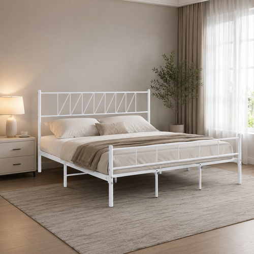 سرير حديد مقاس 180*200 WHITE 3930
