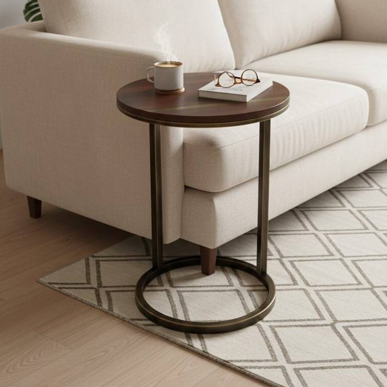 طاولة خدمة خشبية بتصميم عصري (C-Side Table)