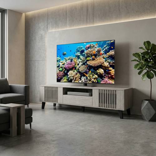 طاولة تلفاز مودرن بتصميم خشبي راقي