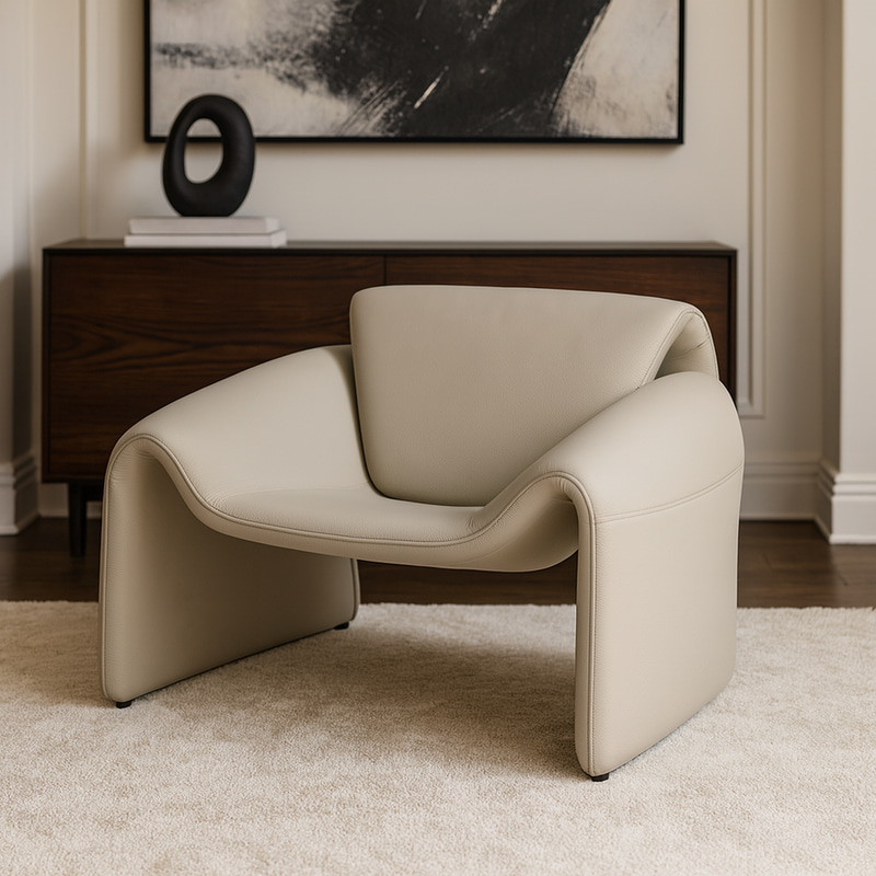 Contemporary stylish chair - 92 cm premium leather