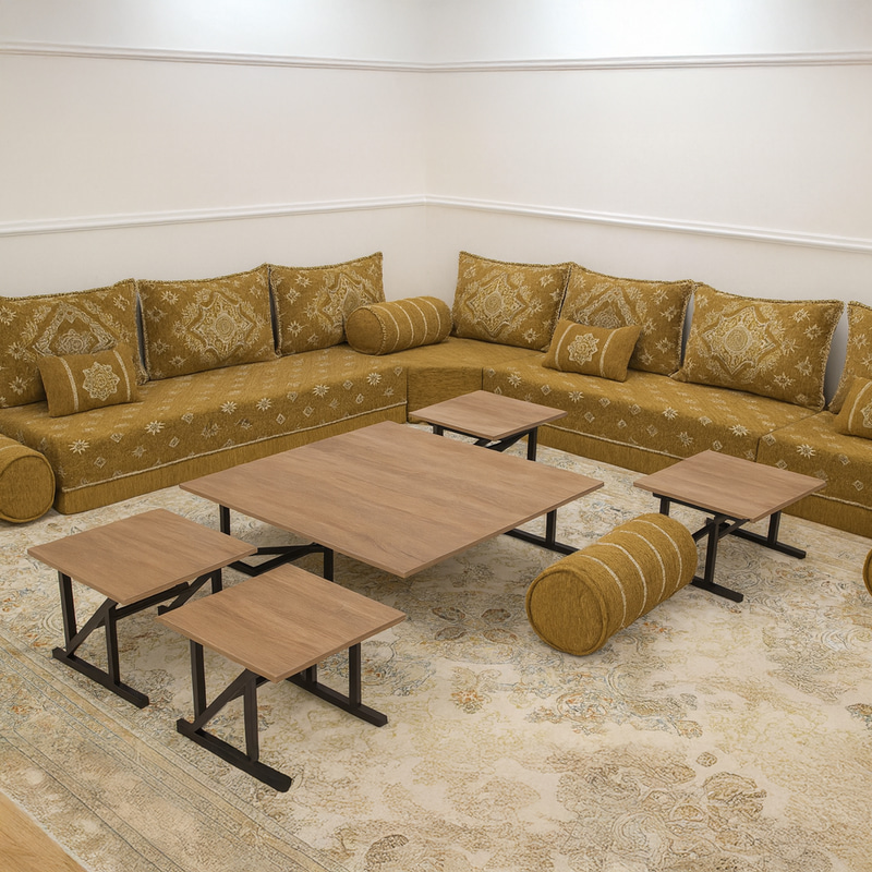 طقم طاولات ارضية بتصميم عصري – 5 قطع