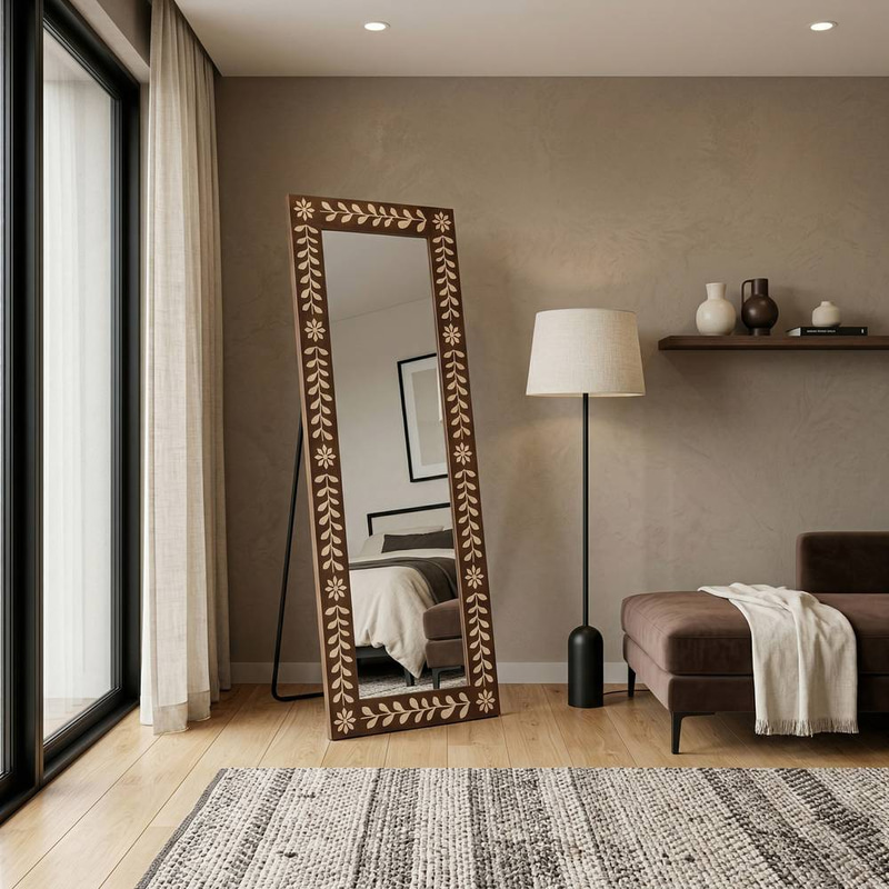 مراية ارضيه ب ايطار خشبي انيق مقاس 160*60 cm