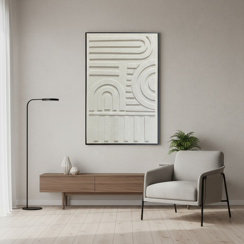 لوحة فنية بتصميم هندسي بارز