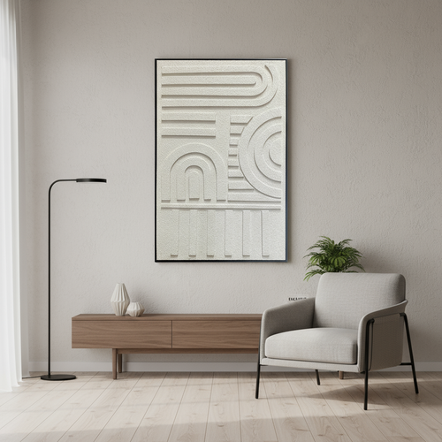 لوحة فنية بتصميم هندسي بارز