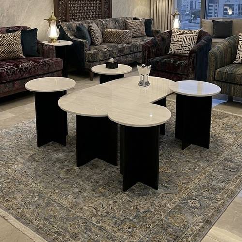 طقم طاولات قهوة مودرن بتصميم مميز (4+1)