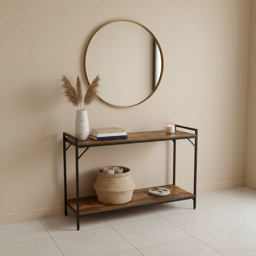 Wooden entrance with metal bases, 120 cm