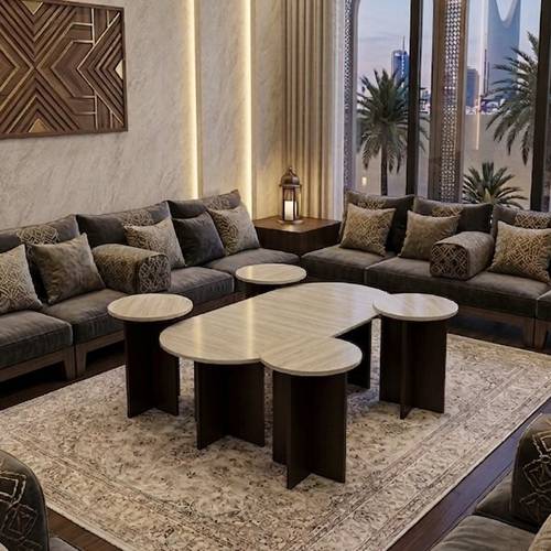 طقم طاولات قهوة مودرن بتصميم مميز (4+1)