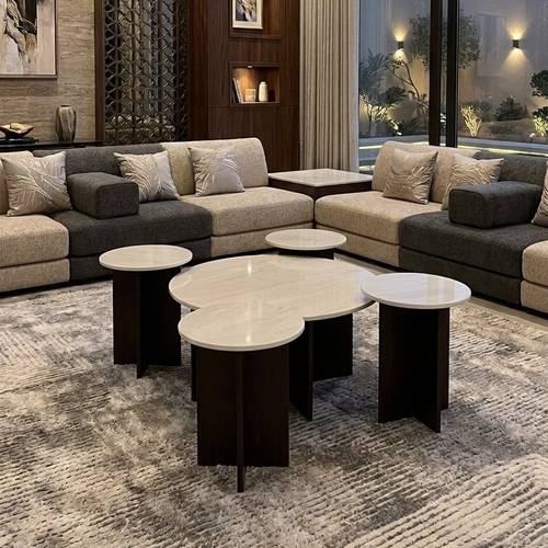 طقم طاولات قهوة مودرن بتصميم مميز (4+1)