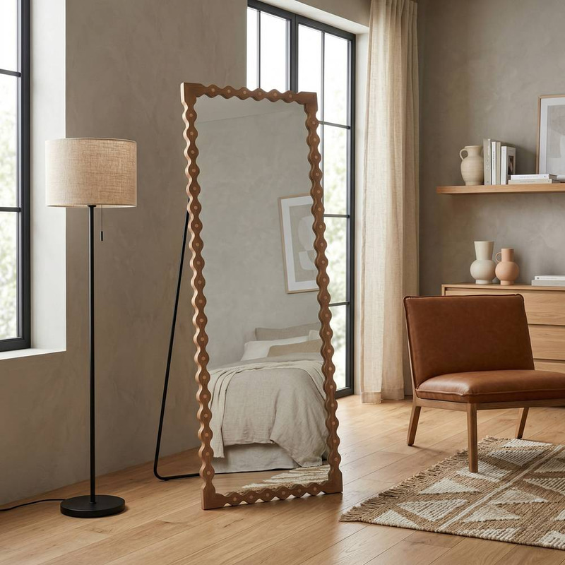 مراية ارضيه ب ايطار خشبي انيق مقاس 160*60 cm