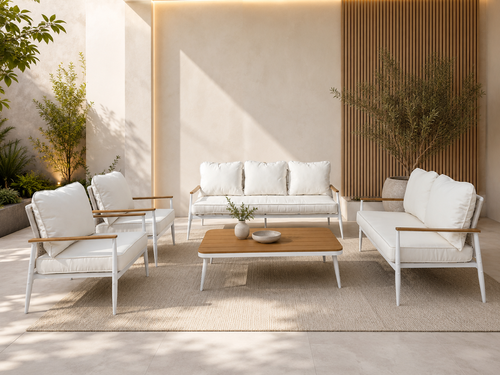 طقم كنب خارجي 7 شخص WHITE&BEIGE 212347