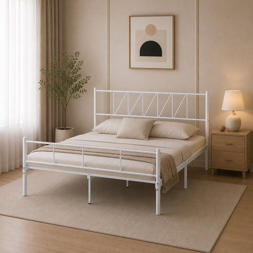 سرير حديد مقاس 120*190 WHITE 3928