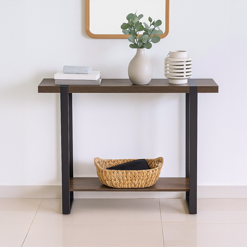Wooden entrance with metal bases, 120 cm