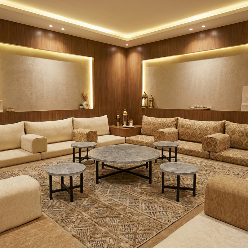 طقم طاولات أرضية بتصميم عصري - 5 قطع