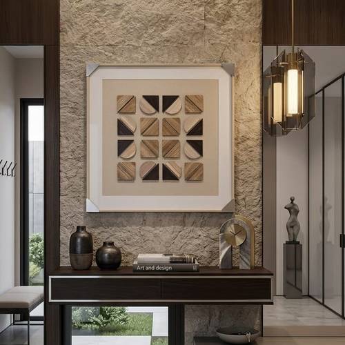 لوحة جدارية فاخرة – إطار خشب طبيعي (100×100 سم)