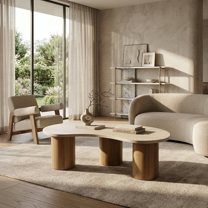 طاولة ضيافة مودرن بتصميم منحني