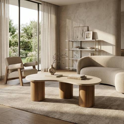 طاولة ضيافة مودرن بتصميم منحني